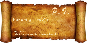 Pokorny Irén névjegykártya